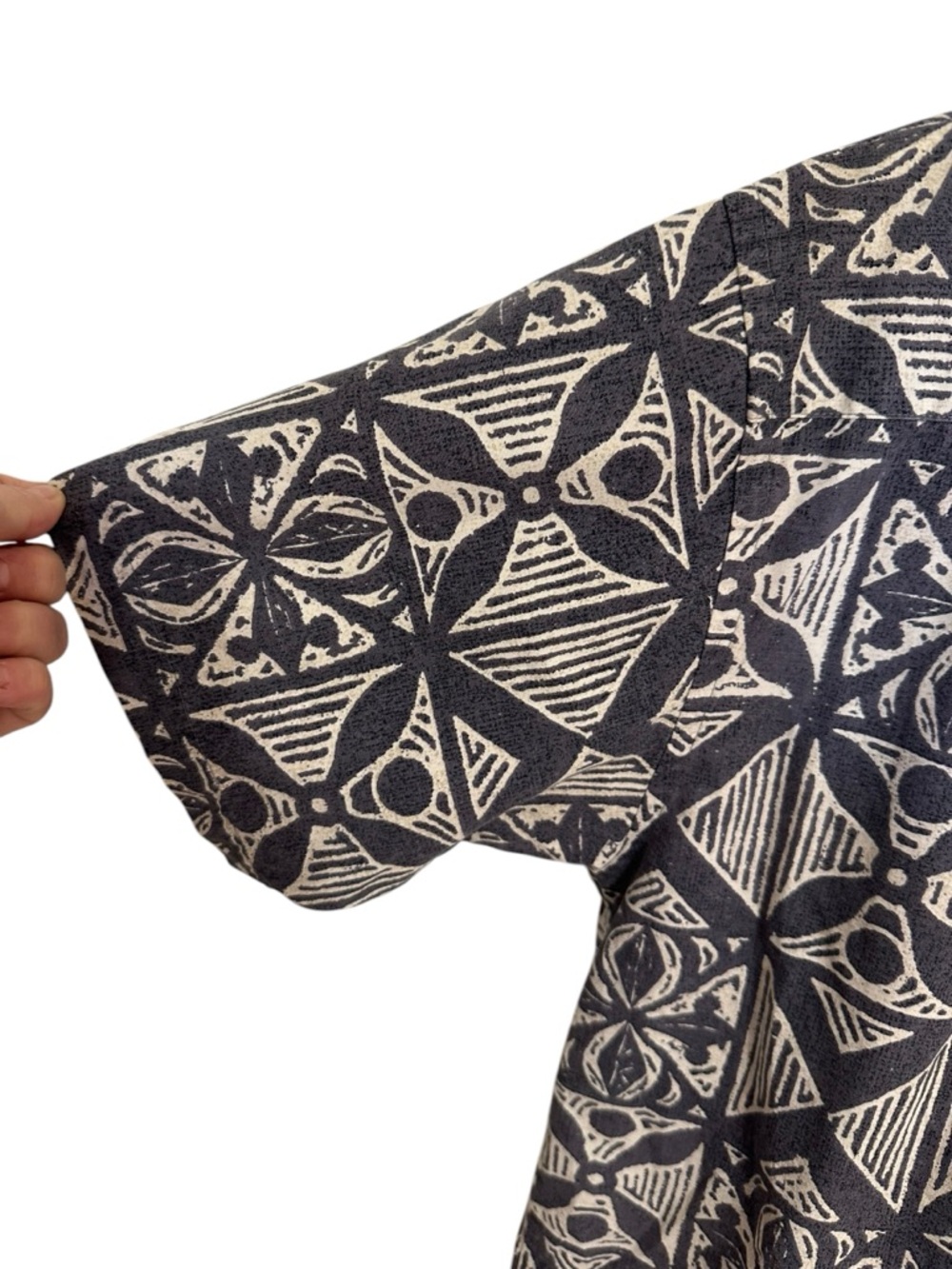 Vtg Patagonia Pataloha Blue Grey Cream Hawaiian Camp Shirt Organic Cotton Luau - Picture 6 of 13
